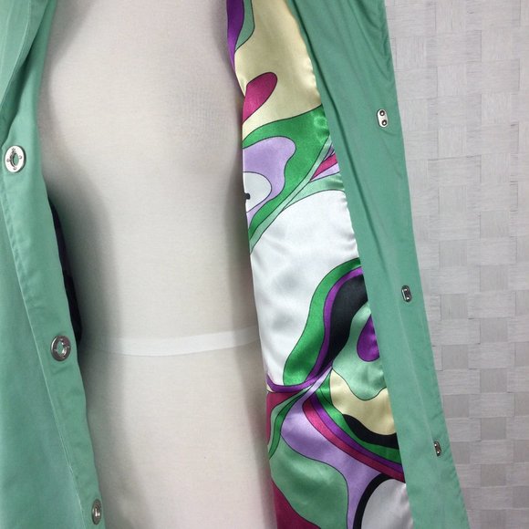 Dennis Basso Mint Green Raincoat, XS - Picture 2 of 9